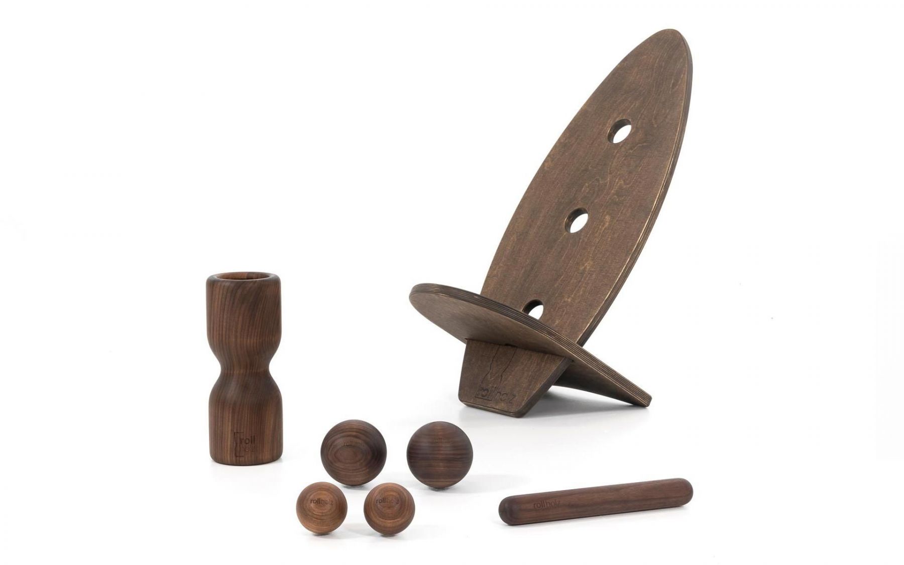 Rollbrett Set Groß Buche dunkel
